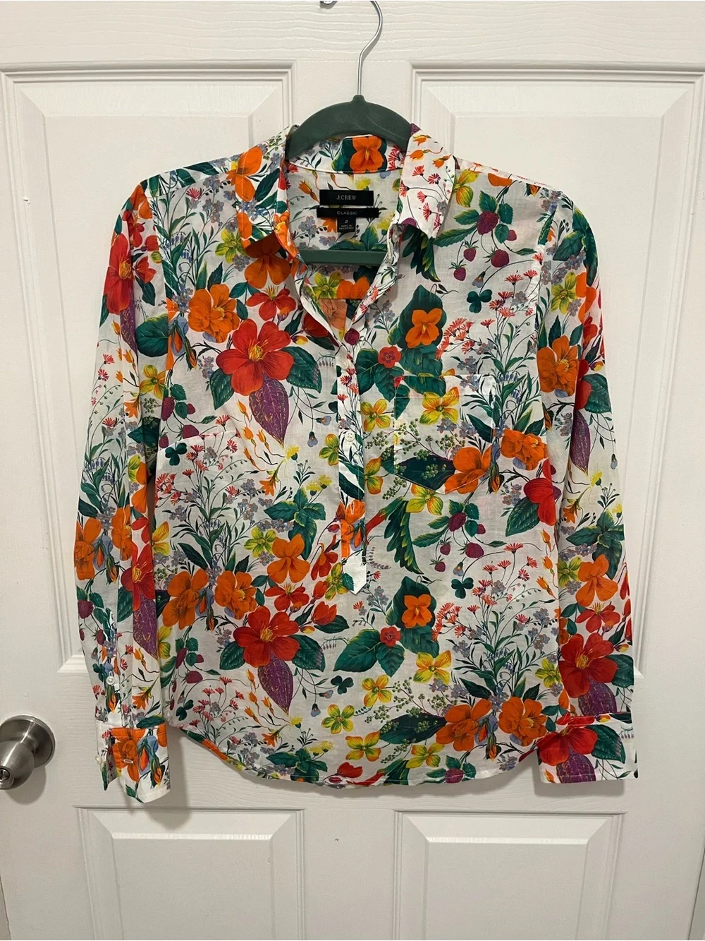 NWOT J Crew Ratti Island Botanical Floral Print Popover Top  Sz 2